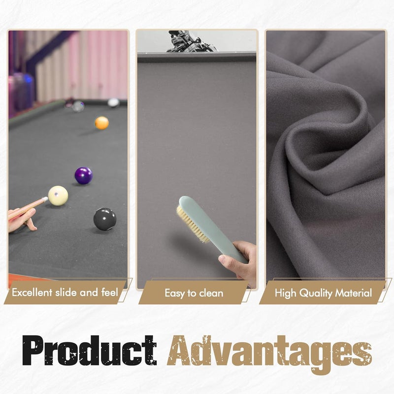 iEsstros Pool Table Felt Cloth Billiard Cloth with 6 Pcs Cloth Strips and Staple Remover Pool Table Felt Replacement Kit Parts - Image 5